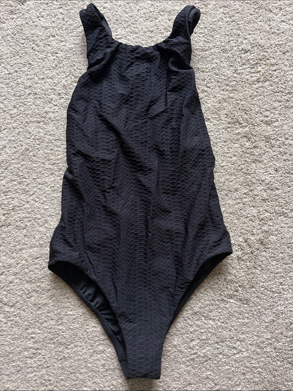 Seafolly Black Textured One-Piece Swimsuit